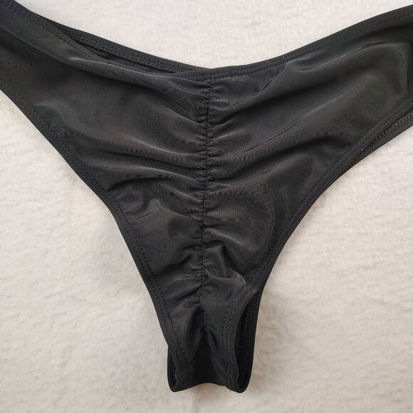 Black Strapless Cinched Strapless Bikini Sz Large - Picture 4 of 10